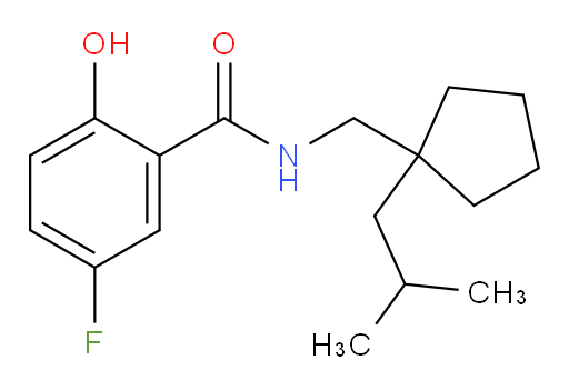 5-fluoro-2-hydroxy-N-((1-isobutylcyclopentyl)methyl)benzamide