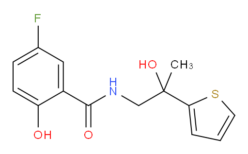 5-fluoro-2-hydroxy-N-(2-hydroxy-2-(thiophen-2-yl)propyl)benzamide