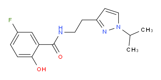5-fluoro-2-hydroxy-N-(2-(1-isopropyl-1H-pyrazol-3-yl)ethyl)benzamide