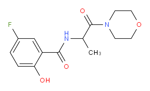 5-fluoro-2-hydroxy-N-(1-morpholino-1-oxopropan-2-yl)benzamide