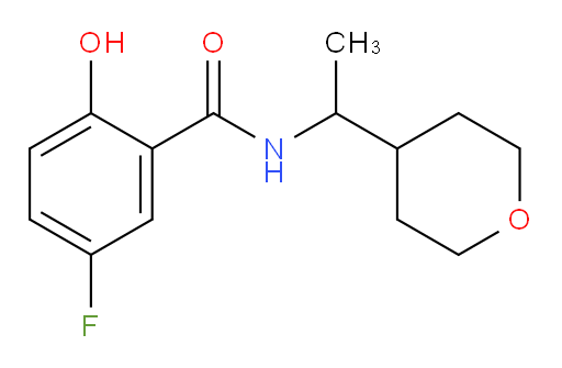 5-fluoro-2-hydroxy-N-(1-(tetrahydro-2H-pyran-4-yl)ethyl)benzamide