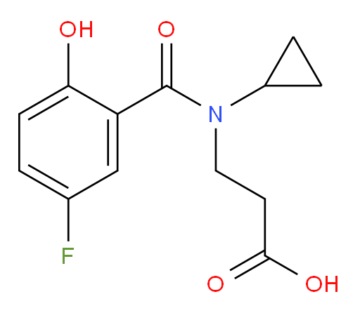3-(N-cyclopropyl-5-fluoro-2-hydroxybenzamido)propanoic acid
