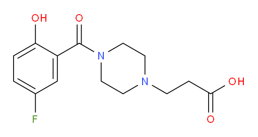 3-(4-(5-fluoro-2-hydroxybenzoyl)piperazin-1-yl)propanoic acid