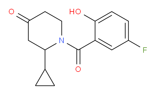 2-cyclopropyl-1-(5-fluoro-2-hydroxybenzoyl)piperidin-4-one