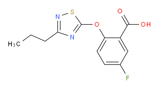 5-fluoro-2-((3-propyl-1,2,4-thiadiazol-5-yl)oxy)benzoic acid