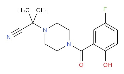 2-(4-(5-fluoro-2-hydroxybenzoyl)piperazin-1-yl)-2-methylpropanenitrile