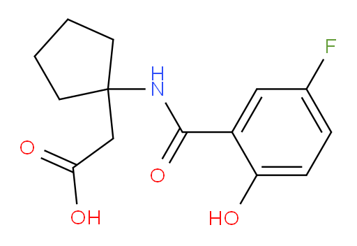 2-(1-(5-fluoro-2-hydroxybenzamido)cyclopentyl)acetic acid