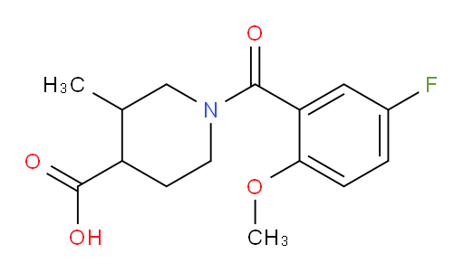 1-(5-fluoro-2-methoxybenzoyl)-3-methylpiperidine-4-carboxylic acid