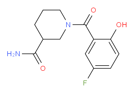 1-(5-fluoro-2-hydroxybenzoyl)piperidine-3-carboxamide