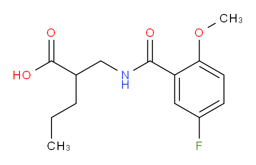 2-((5-fluoro-2-methoxybenzamido)methyl)pentanoic acid