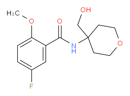 5-fluoro-N-(4-(hydroxymethyl)tetrahydro-2H-pyran-4-yl)-2-methoxybenzamide