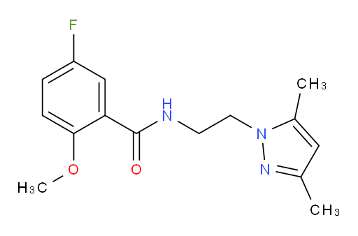 N-(2-(3,5-dimethyl-1H-pyrazol-1-yl)ethyl)-5-fluoro-2-methoxybenzamide