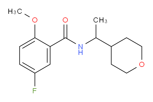 5-fluoro-2-methoxy-N-(1-(tetrahydro-2H-pyran-4-yl)ethyl)benzamide