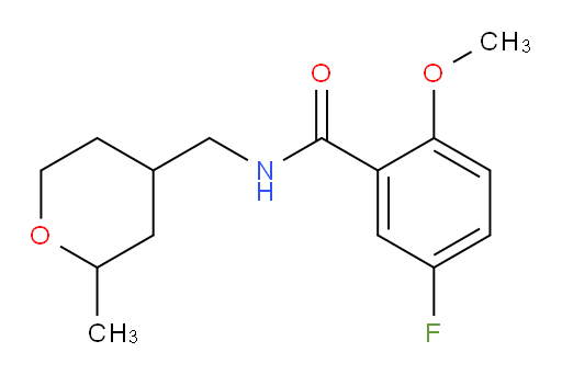 5-fluoro-2-methoxy-N-((2-methyltetrahydro-2H-pyran-4-yl)methyl)benzamide