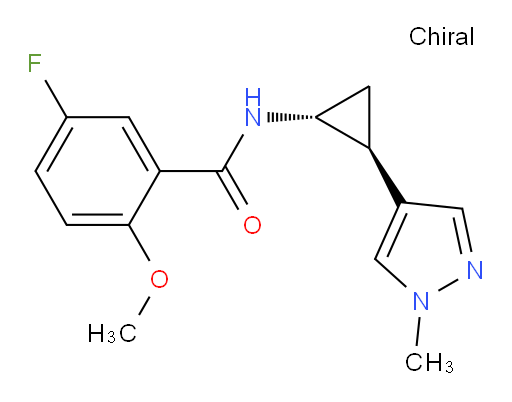5-fluoro-2-methoxy-N-((1R,2S)-2-(1-methyl-1H-pyrazol-4-yl)cyclopropyl)benzamide