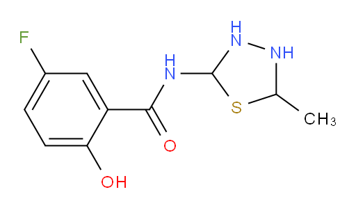5-fluoro-2-hydroxy-N-(5-methyl-1,3,4-thiadiazolidin-2-yl)benzamide