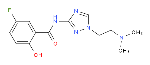 N-(1-(2-(dimethylamino)ethyl)-1H-1,2,4-triazol-3-yl)-5-fluoro-2-hydroxybenzamide