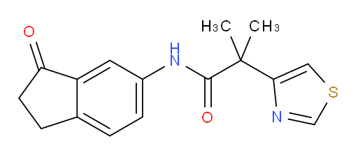 2-methyl-N-(3-oxo-2,3-dihydro-1H-inden-5-yl)-2-(thiazol-4-yl)propanamide