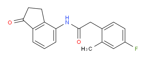 2-(4-fluoro-2-methylphenyl)-N-(1-oxo-2,3-dihydro-1H-inden-4-yl)acetamide