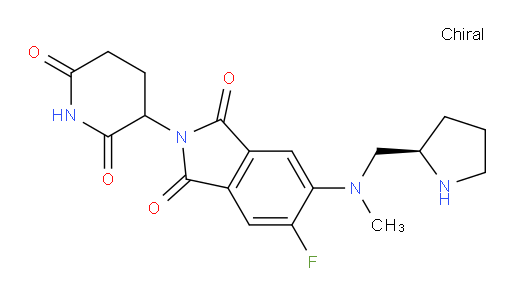 2-(2,6-dioxopiperidin-3-yl)-5-fluoro-6-(methyl((R)-pyrrolidin-2-ylmethyl)amino)isoindoline-1,3-dione