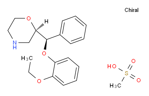 VESTRA;EDRONAX;PNU 155950E;REBOXETIN MESYLATE;REBOXETINE MESILATE;Reboxetine mesylate;REBOXETINE MESYLATE HYDRATE;Reboxetine hydrate mesylate;2-[(2-Ethoxyphenoxy)phenylmethyl]morpholine mesylate;(2R)-rel-2-[(R)-(2-Ethoxyphenoxy)phenylmethyl]morpholine