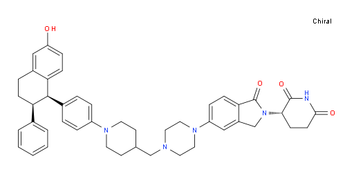 (3S)-3-[1,3-Dihydro-1-oxo-5-[4-[[1-[4-[(1R,2S)-1,2,3,4-tetrahydro-6-hydroxy-2-phenyl-1-naphthalenyl]phenyl]-4-piperidinyl]methyl]-1-piperazinyl]-2H-isoindol-2-yl]-2,6-piperidinedione