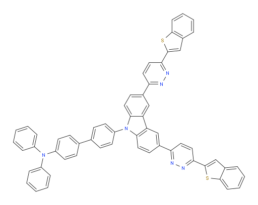 4'-(3,6-bis(6-(benzo[b]thiophen-2-yl)pyridazin-3-yl)-9H-carbazol-9-yl)-N,N-diphenyl-[1,1'-biphenyl]-4-amine