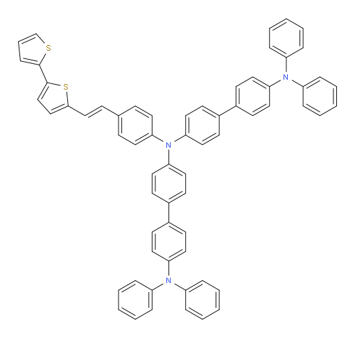 (E)-N4-(4-(2-([2,2'-bithiophen]-5-yl)vinyl)phenyl)-N4-(4'-(diphenylamino)-[1,1'-biphenyl]-4-yl)-N4',N4'-diphenyl-[1,1'-biphenyl]-4,4'-diamine