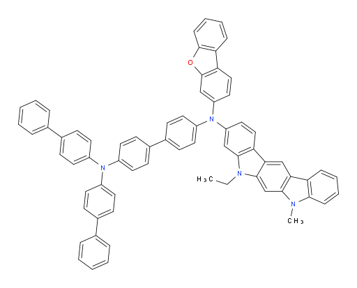 N4,N4-di([1,1'-biphenyl]-4-yl)-N4'-(dibenzo[b,d]furan-3-yl)-N4'-(5-ethyl-7-methyl-5,7-dihydroindolo[2,3-b]carbazol-3-yl)-[1,1'-biphenyl]-4,4'-diamine