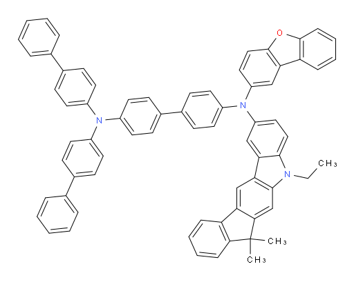 N4,N4-di([1,1'-biphenyl]-4-yl)-N4'-(dibenzo[b,d]furan-2-yl)-N4'-(5-ethyl-7,7-dimethyl-5,7-dihydroindeno[2,1-b]carbazol-2-yl)-[1,1'-biphenyl]-4,4'-diamine