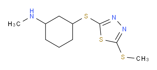 N-methyl-3-((5-(methylthio)-1,3,4-thiadiazol-2-yl)thio)cyclohexanamine