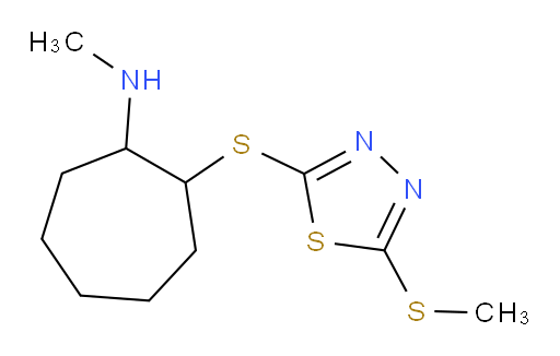 N-methyl-2-((5-(methylthio)-1,3,4-thiadiazol-2-yl)thio)cycloheptanamine