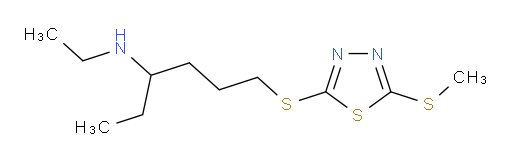 N-ethyl-6-((5-(methylthio)-1,3,4-thiadiazol-2-yl)thio)hexan-3-amine