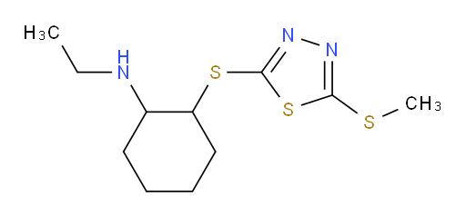 N-ethyl-2-((5-(methylthio)-1,3,4-thiadiazol-2-yl)thio)cyclohexanamine
