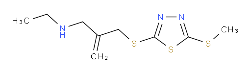 N-ethyl-2-(((5-(methylthio)-1,3,4-thiadiazol-2-yl)thio)methyl)prop-2-en-1-amine