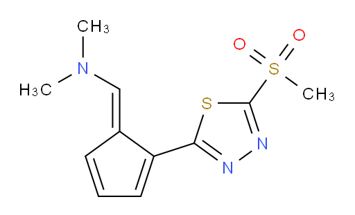 (E)-N,N-dimethyl-1-(2-(5-(methylsulfonyl)-1,3,4-thiadiazol-2-yl)cyclopenta-2,4-dien-1-ylidene)methanamine