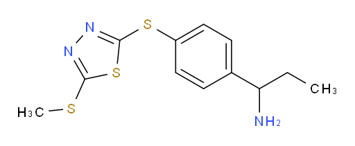 1-(4-((5-(methylthio)-1,3,4-thiadiazol-2-yl)thio)phenyl)propan-1-amine