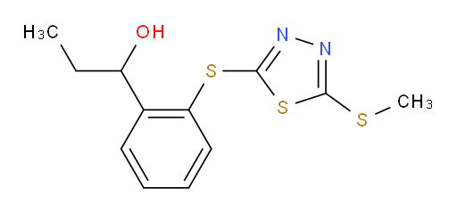 1-(2-((5-(methylthio)-1,3,4-thiadiazol-2-yl)thio)phenyl)propan-1-ol