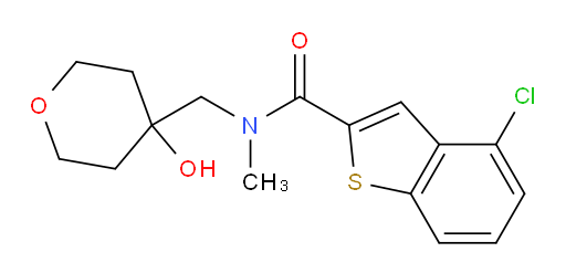 4-chloro-N-((4-hydroxytetrahydro-2H-pyran-4-yl)methyl)-N-methylbenzo[b]thiophene-2-carboxamide