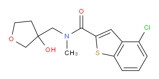 4-chloro-N-((3-hydroxytetrahydrofuran-3-yl)methyl)-N-methylbenzo[b]thiophene-2-carboxamide