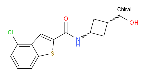 4-chloro-N-((1s,3s)-3-(hydroxymethyl)cyclobutyl)benzo[b]thiophene-2-carboxamide