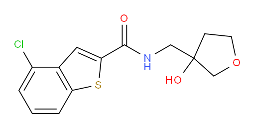 4-chloro-N-((3-hydroxytetrahydrofuran-3-yl)methyl)benzo[b]thiophene-2-carboxamide