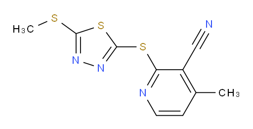 4-methyl-2-((5-(methylthio)-1,3,4-thiadiazol-2-yl)thio)nicotinonitrile