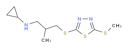 N-(2-methyl-3-((5-(methylthio)-1,3,4-thiadiazol-2-yl)thio)propyl)cyclopropanamine