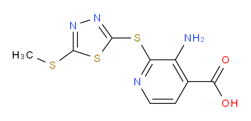 3-amino-2-((5-(methylthio)-1,3,4-thiadiazol-2-yl)thio)isonicotinic acid
