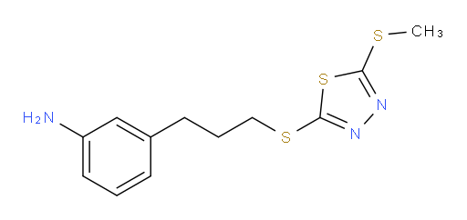 3-(3-((5-(methylthio)-1,3,4-thiadiazol-2-yl)thio)propyl)aniline