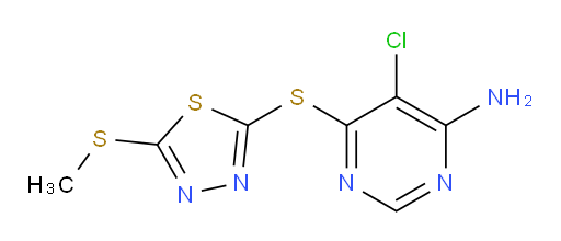 5-chloro-6-((5-(methylthio)-1,3,4-thiadiazol-2-yl)thio)pyrimidin-4-amine