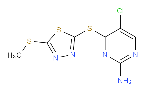 5-chloro-4-((5-(methylthio)-1,3,4-thiadiazol-2-yl)thio)pyrimidin-2-amine