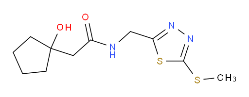 2-(1-hydroxycyclopentyl)-N-((5-(methylthio)-1,3,4-thiadiazol-2-yl)methyl)acetamide