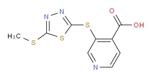 3-((5-(methylthio)-1,3,4-thiadiazol-2-yl)thio)isonicotinic acid